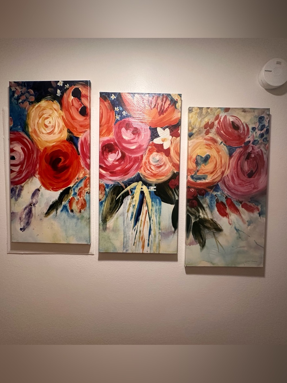 Floral Trio Canvas Wall Art - Multicolor